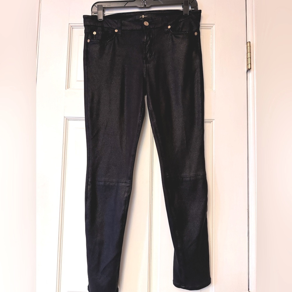 7‎ FOR ALL MANKIND Black Textured Jeans